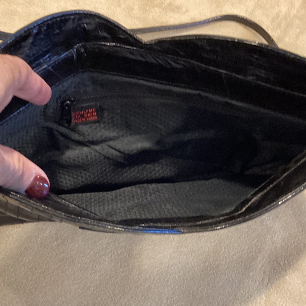 Eel Skin‎ Black Crossbody or Clutch Bag Purse Unbranded Vintage - Picture 4 of 8